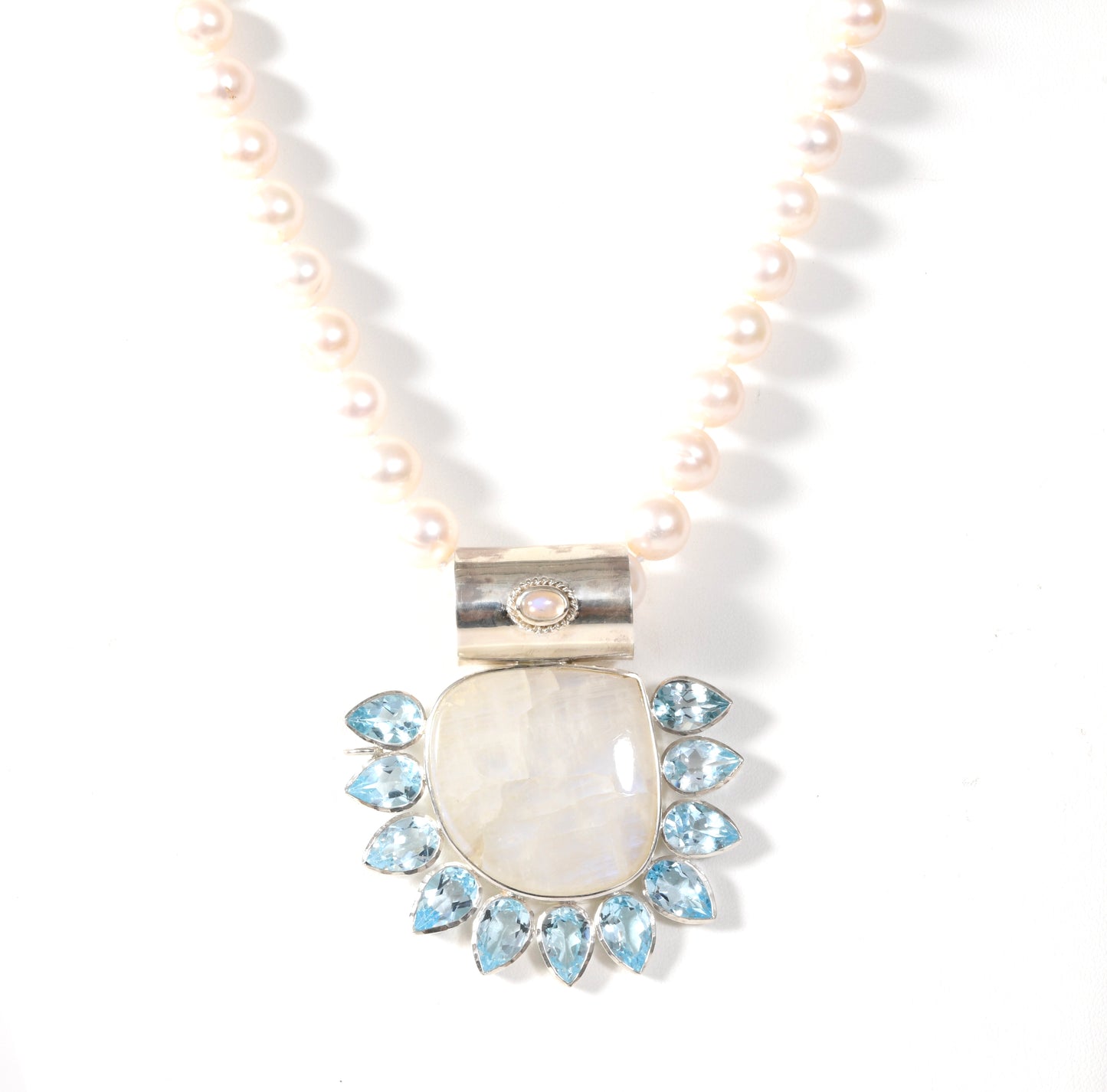 Yasha Tassel Moonstone Blue Topaz-sold