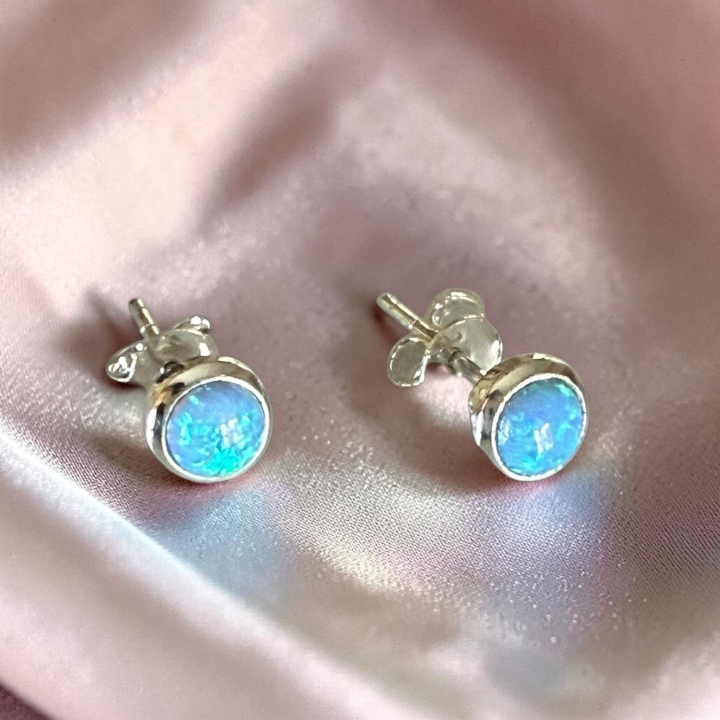 Blue Opal Studs