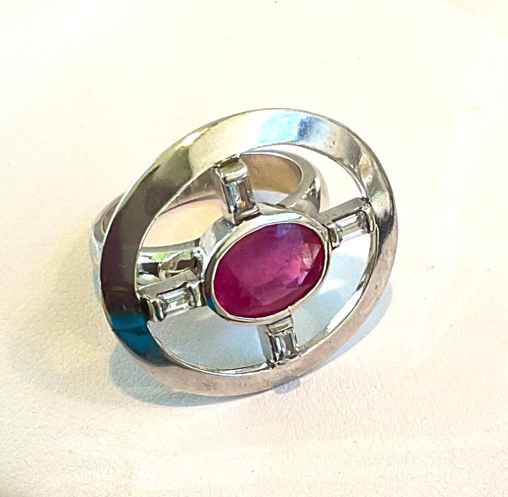 Ruby Wright Silver Ring