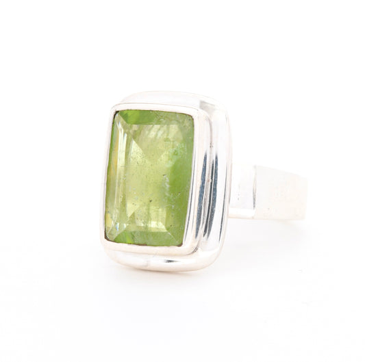 Step Cut Emerald Peridot Ring