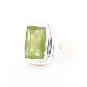 Step Cut Emerald Peridot Ring