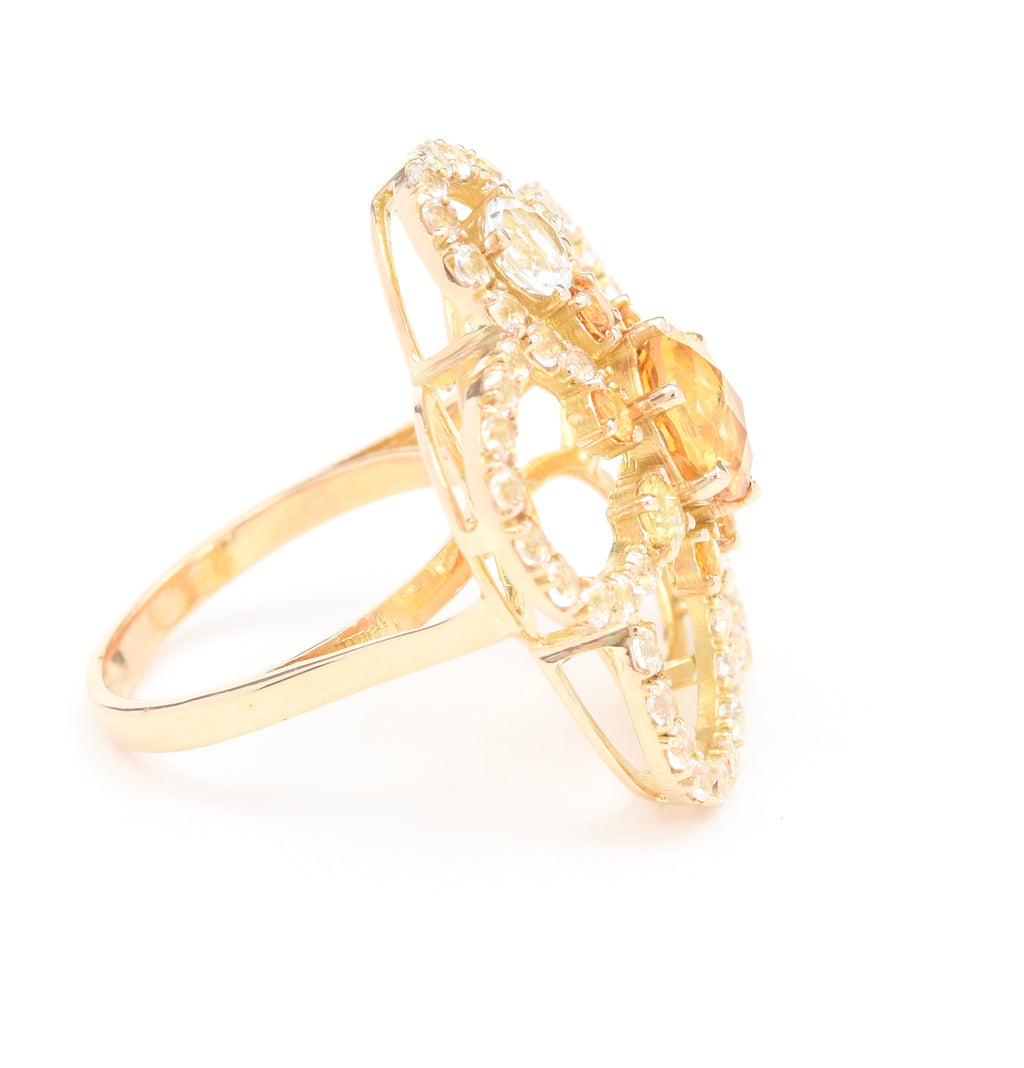 Golden Celestial Plumeria Ring