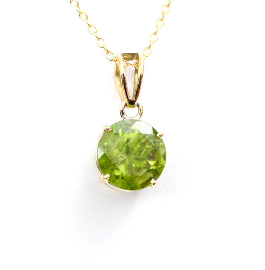 Green & Gold Round Peridot