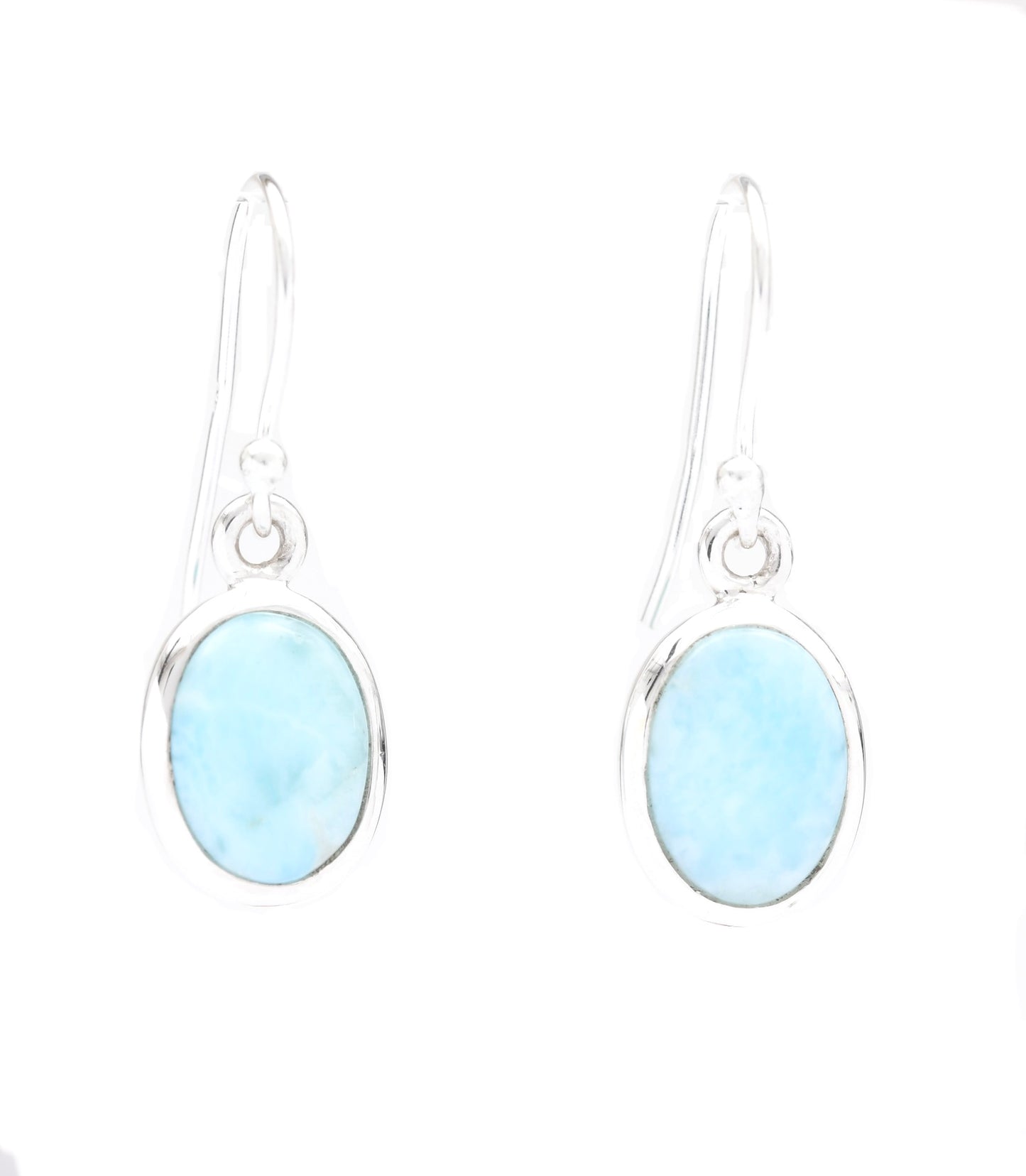 Oval larimar dangles