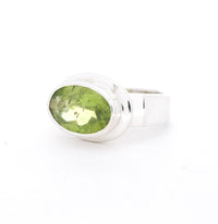 East West Oval Peridot Ring