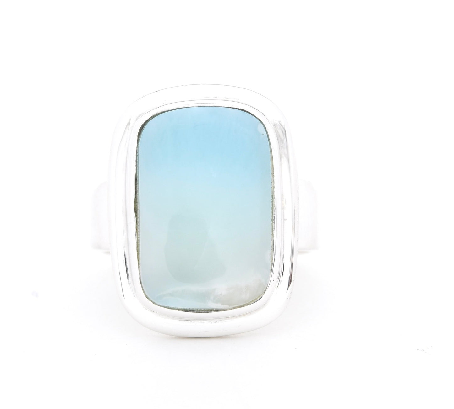 Emerald Cut Statement Larimar Ring