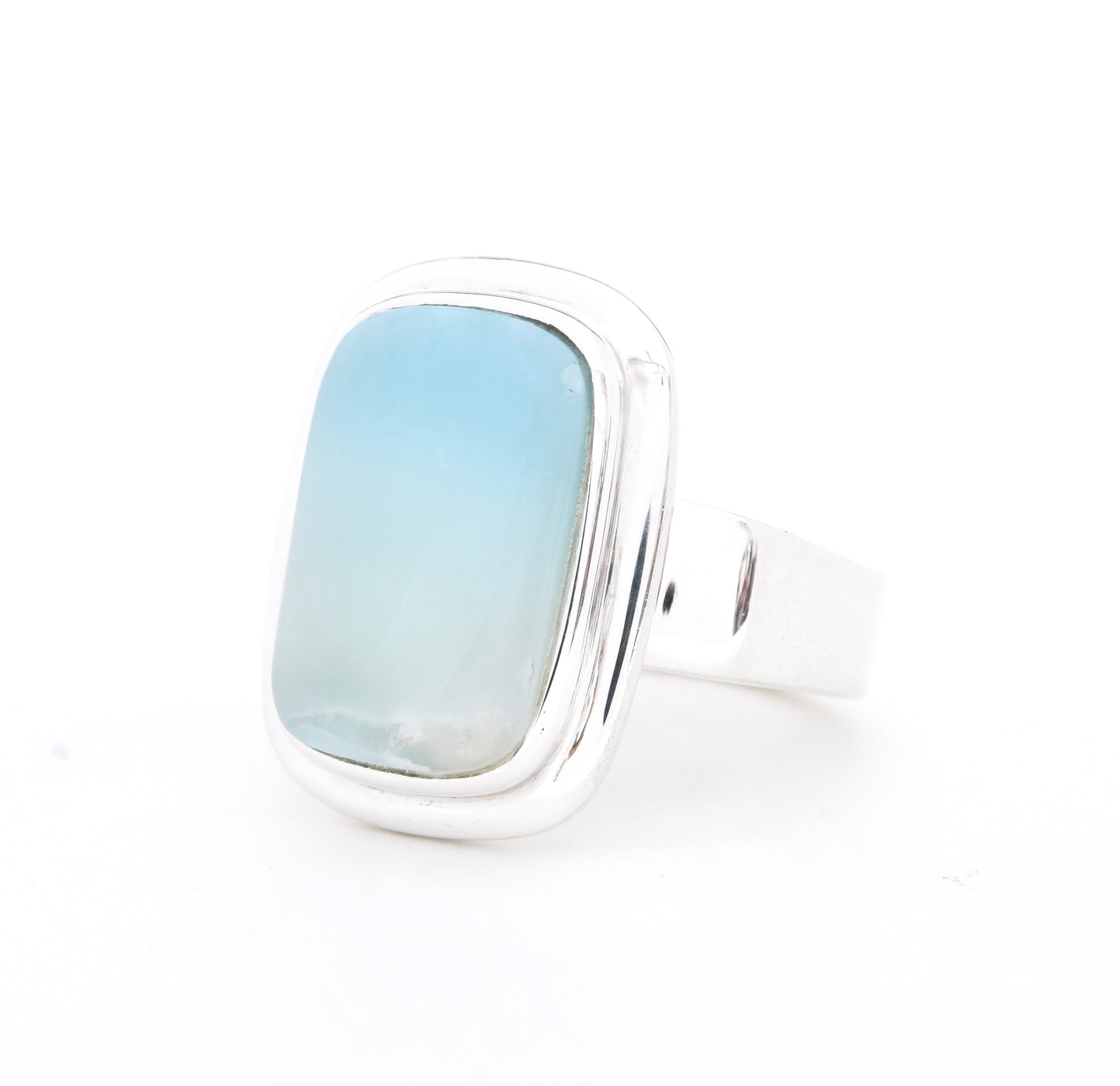 Emerald Cut Statement Larimar Ring