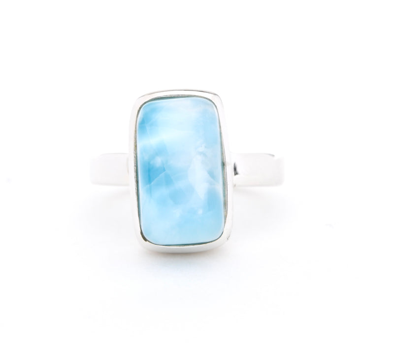 Emerald Cut Larimar Ring