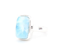 Emerald Cut Larimar Ring