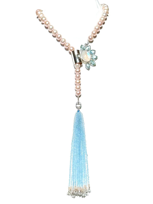 Yasha Tassel Moonstone Blue Topaz II