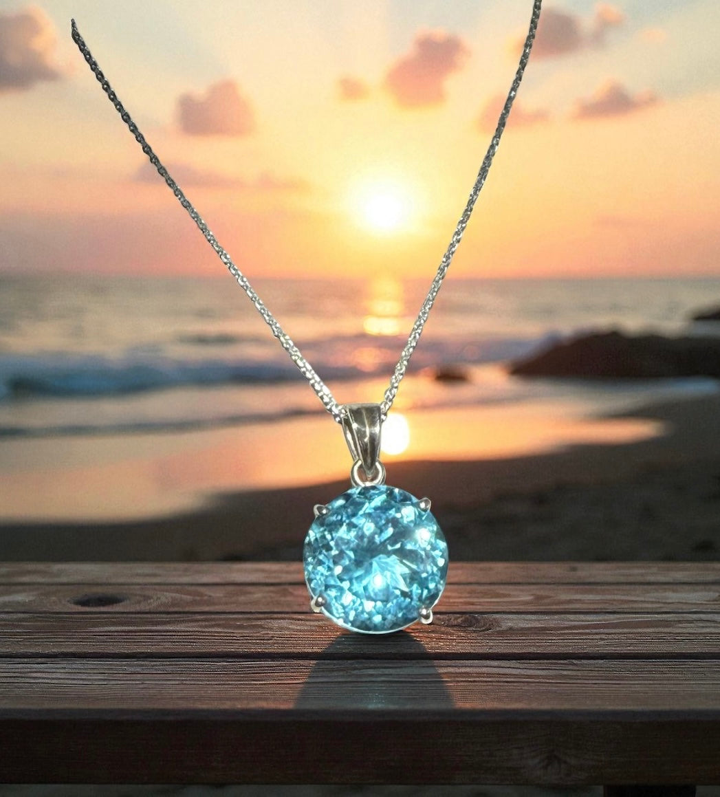 Blue Topaz Round Princess