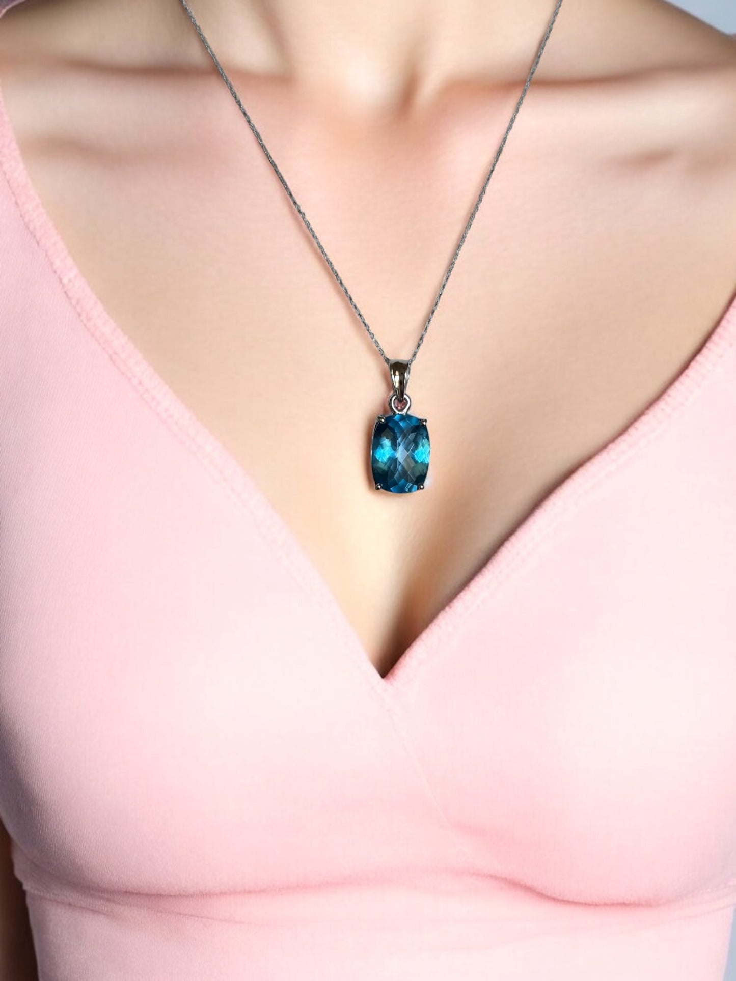 Emerald Cut Blue Topaz