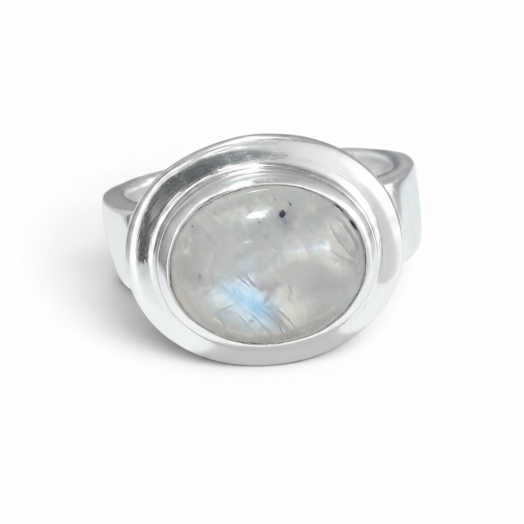 Oval  East West Moonstone Ring