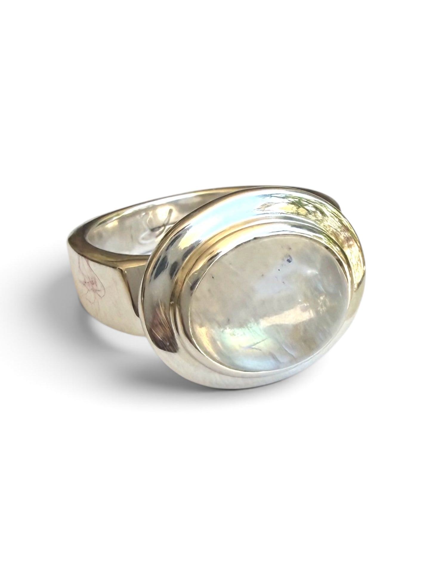 Oval  East West Moonstone Ring
