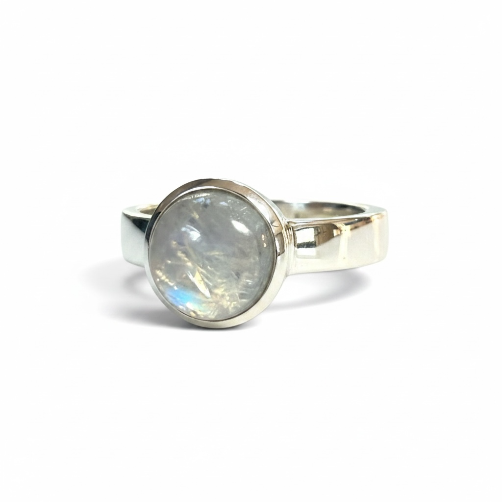 Silver Moonstone Ring