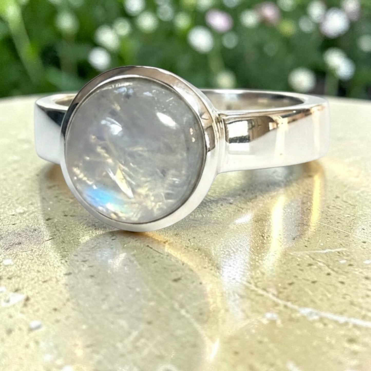Silver Moonstone Ring