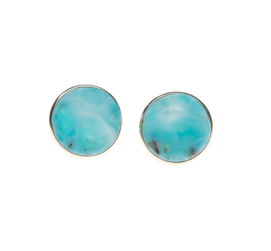 Round larimar studs