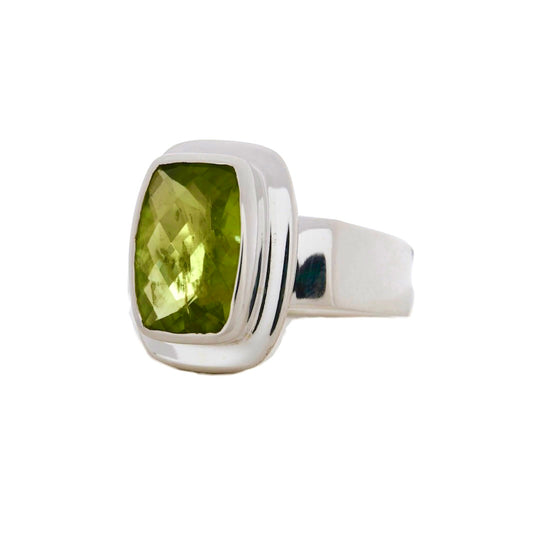 Rose Cut Emerald Peridot Ring