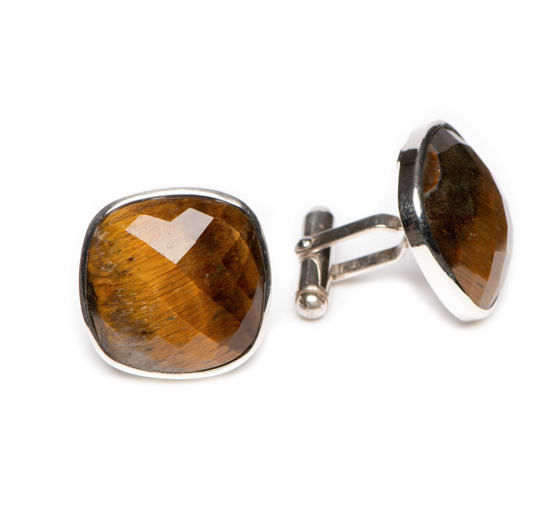 Faceted 20mm Square Tiger's Eye