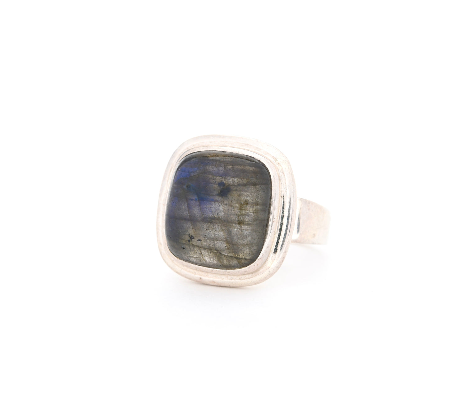 Emerald Cut Rounded Labradorite Statement