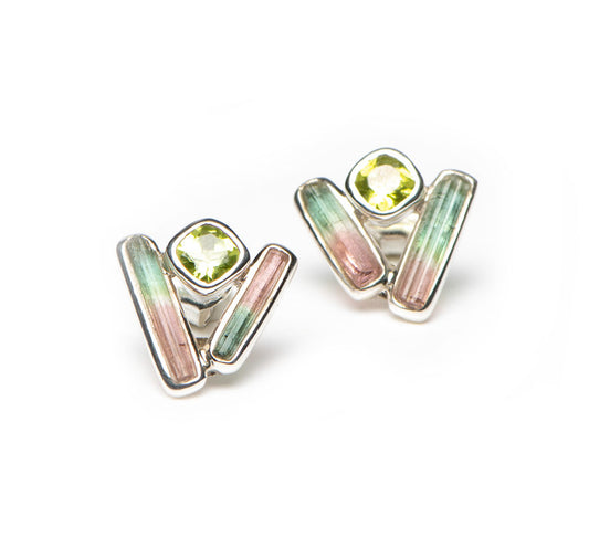 V Tourmaline studs