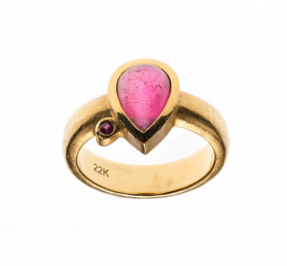 22k pink tourmaline and sapphire